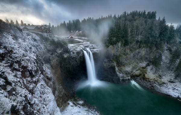 Обои winter, waterfall, Washington, Snoqualmie Falls