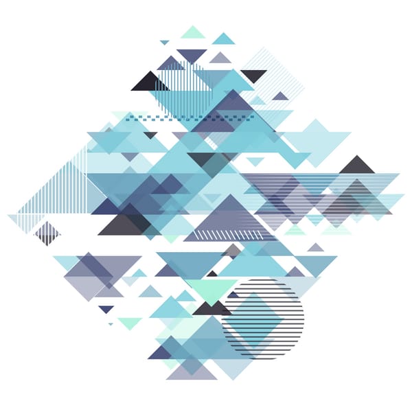 Обои абстракция, geometric, голубой, triangle, with, Abstract, design, геометрия