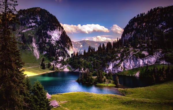 Обои горы, Hinterstockensee, озеро, Stockhorn Romance, Switzerland