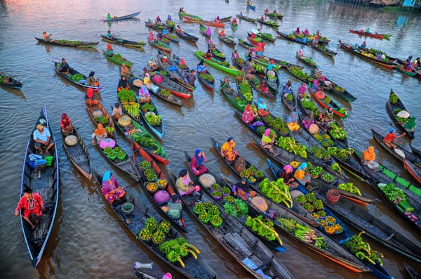 Обои vegetables, trade, merchandise, products, canoes, foodstuffs