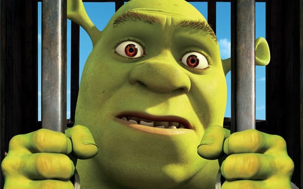 Обои Шрэк навсегда, Shrek, зеленый, Шрек, мультфильм, Shrek Forever After, огр, постер, пленник, решетка