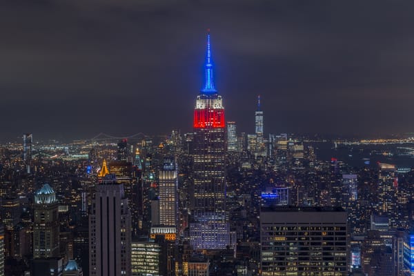 Обои здания, Manhattan, Нью-Йорк, небоскрёбы, Эмпайр-стейт-билдинг, New York City, Empire State Building, Манхэттен, панорама, ночной город