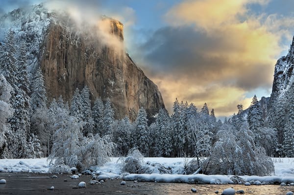 Обои The Captain, Yosemite National Park, зима