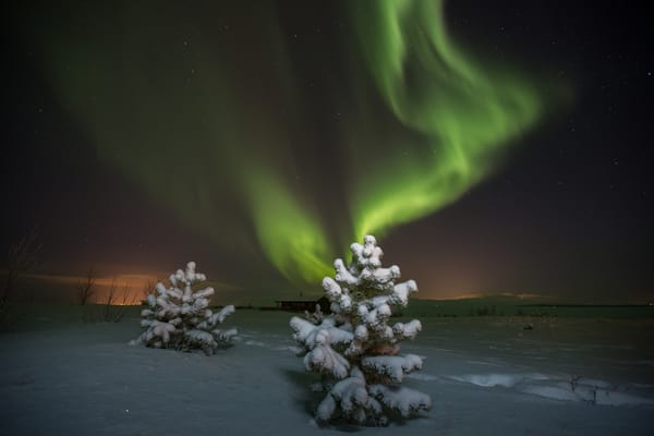 Обои Aurora Borealis, ночь, зима, северное сияние, звезды