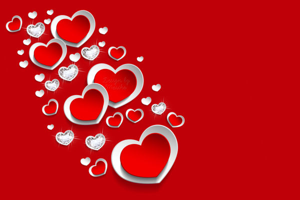 Обои Design by Marika, бриллианты, сердце, red, romantic, heart, diamonds, love