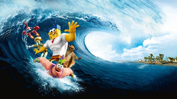 Обои The SpongeBob Movie: Sponge Out of Water, Губка Боб, волна, Sponge Out of Water, The SpongeBob Movie, океан