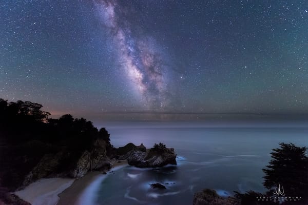 Обои Kenji Yamamura, берег, Млечный Путь, photographer, Julia Pfeifer Burns State Park, пляж, скалы