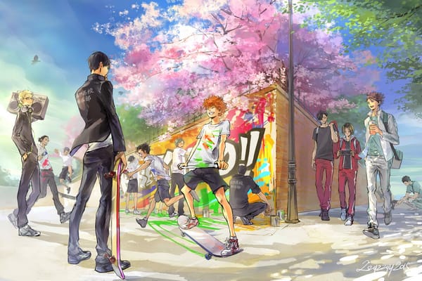 Обои арт, сакура, yamaguchi tadashi, sawamura daichi, shouyou hinata, iwaizumi hajime, sugawara koushi, аниме, zzyzzyy, tobio kageyama, ooikawa tooru, волейбол!!, парни, радость, asahi azumane, nishinoya yuu, tetsuro kuroo, Haikyuu!!, tanaka ryunosuke, kozume kenma