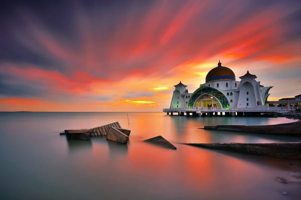 Обои straits mosque, malacca, malaysia