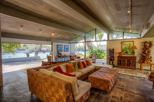 Обои hawaii, boat, home, pacific ocean, luxury, living room