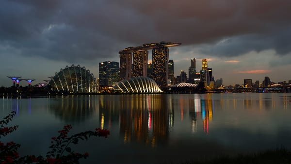 Обои Сингапур, ночь, казино, Marina Bay Sands