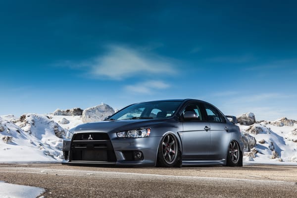 Обои mitsubishi, winter, lancer, evolution