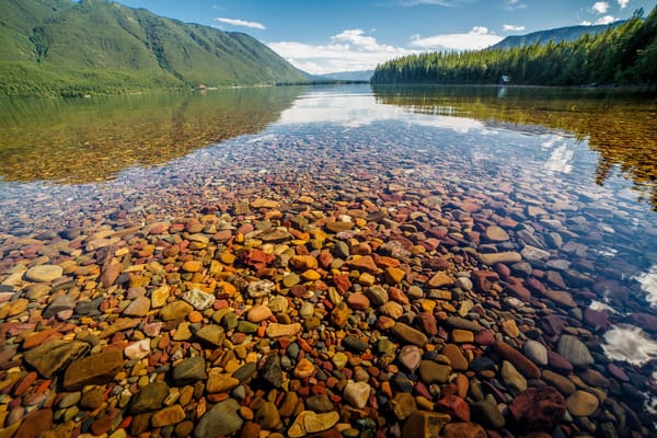 Обои Glacier National Park, Lake McDonald, природа, Nature, Montana, озеро, Landscape, вода, камни
