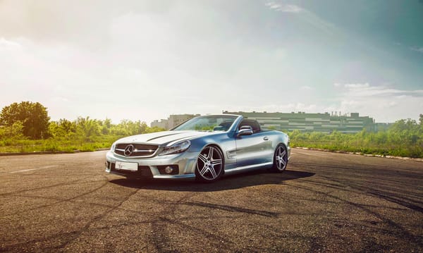 Обои Mercedes-Benz, Front, Convertable, Class, Sun, Silver, SL