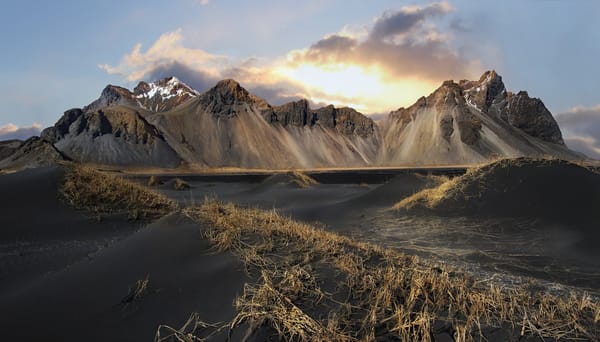 Обои Vesturhorn, горы, Iceland, пейзаж