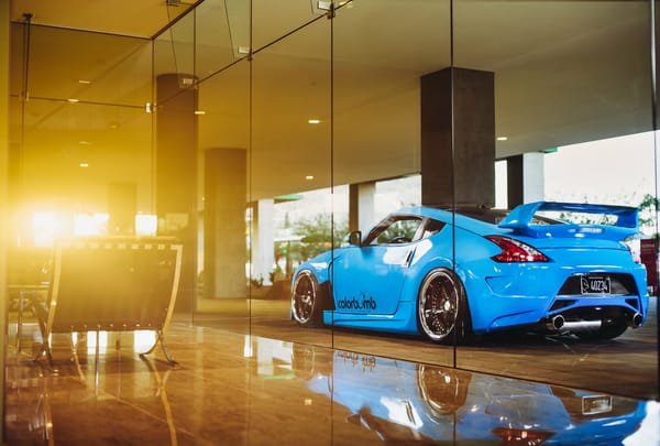 Обои nissan 370z, car, blue, tuning