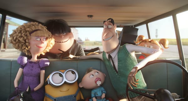 Обои Minions, мультфильм, машина, миньоны, семья