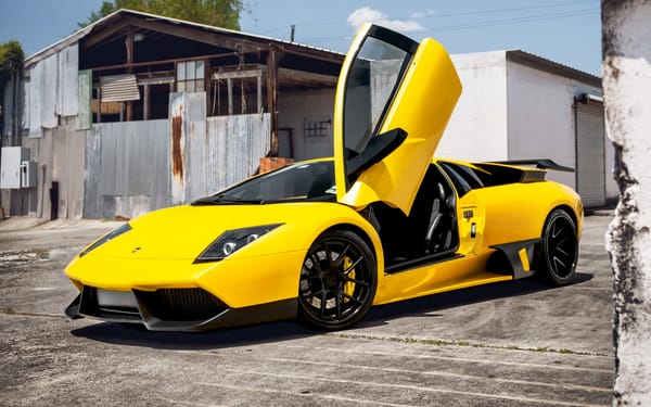 Обои желтый, Lamborghini Murcielago, суперкар, мурсиелаго, ламборгини