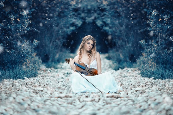 Обои Symphony of life, скрипка, девушка, Alessandro Di Cicco