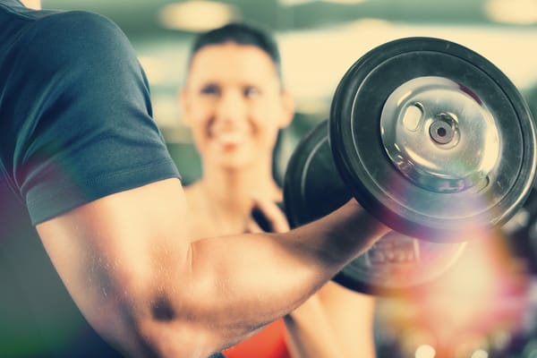Обои muscle, bodybuilder, barbell, muscular arm
