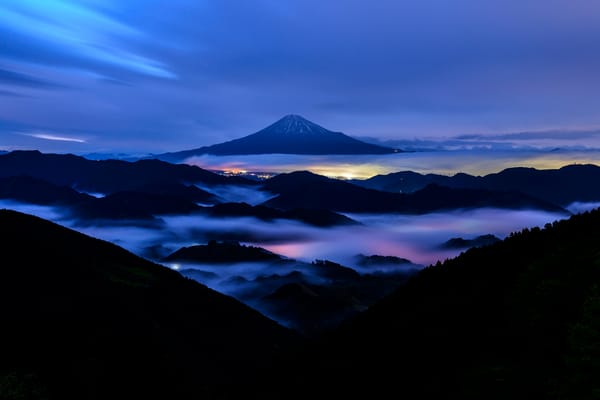 Обои Япония, вечер, 富士山, остров Хонсю, стратовулкан, Фудзияма, гора