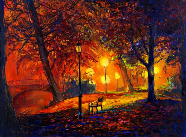 Обои painting, watercolor, живопись, краски, пейзаж, autumn, oil, landscape, картина