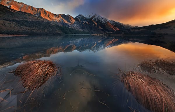 Обои new zealand, лёд, озеро, горы, south island