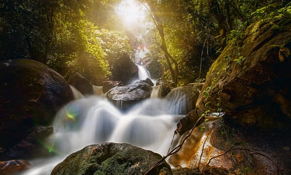 Обои Bridal Veil Fall, Бониту, Бразилия, лес, Pernambuco, водопад, Пернамбуку, водопад Фата Невесты, камни, валуны, Bonito, Brazil, водопад Брайдлвейл