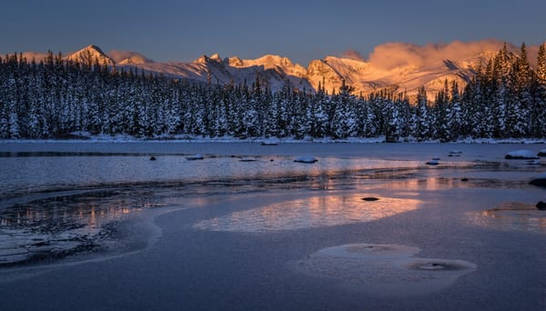 Обои Red Rock Lake, горы, озеро, Ward, Уорд, Колорадо, Indian Peaks, зима, лес, Colorado
