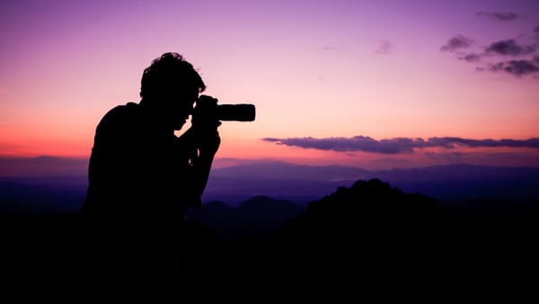 Обои photo, silhouette, sunset, taking photographs