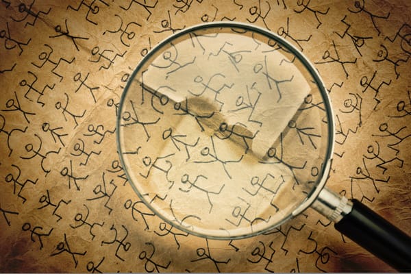 Обои magnifying glass, single men, scroll, crypto