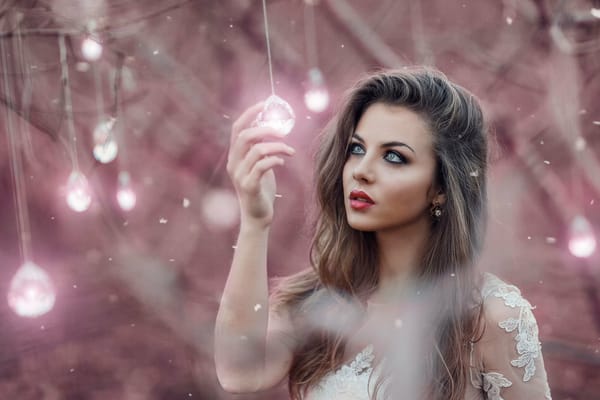 Обои Crystals, гирлянды, девушка, Alessandro Di Cicco