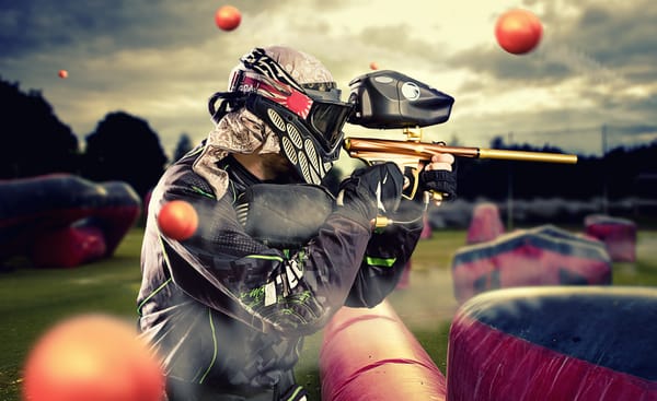 Обои paintball, protective equipment, ink pellets, airgun