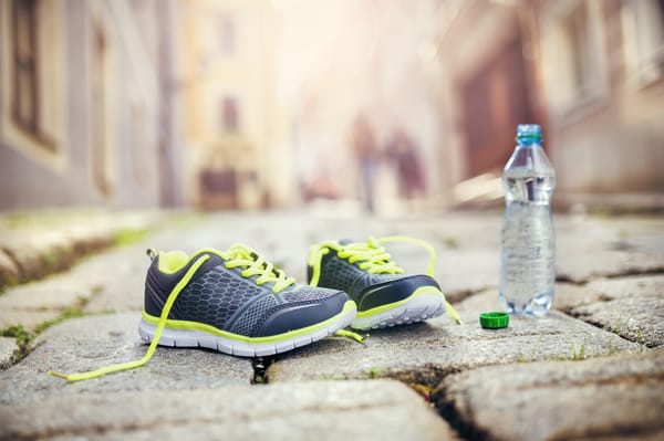 Обои mineral water, healthy lifestyle, fitness, running shoes