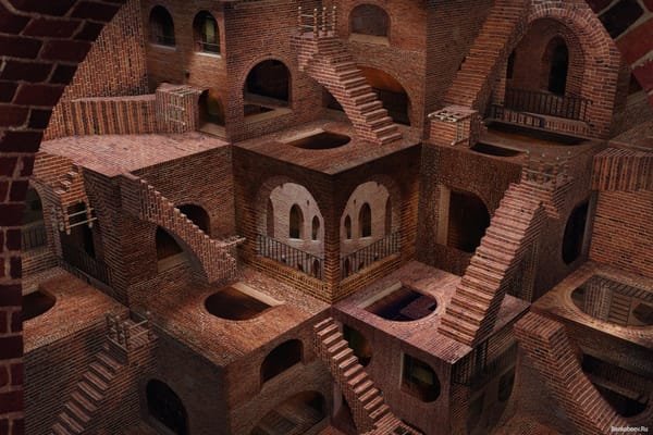 Обои архитектура, лестницы, измерение