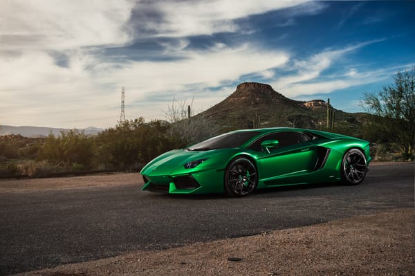 Обои Lamborghini Aventador, green, supercar