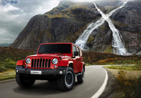 Обои автомобиль, водопад, джип, Jeep, машина, Wrangler X, дрога, горы, 2015