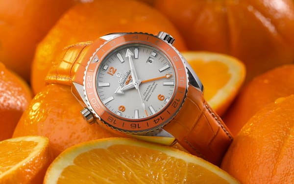 Обои Омега, Omega Seamaster Planet Ocean Orange Ceramic, наручные часы, Omega