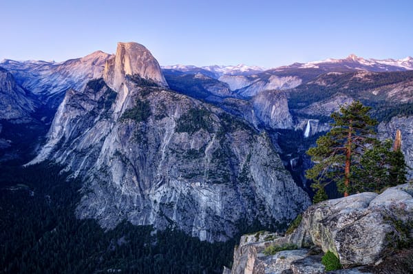 Обои горы, лес, панорама, Калифорния, California, долина