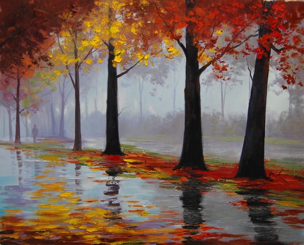 Обои рисунок, арт, autumn rain, artsaus
