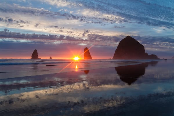 Обои oregon, орегон, cannon beach, pacific ocean, тихий океан, haystack rock, скалы