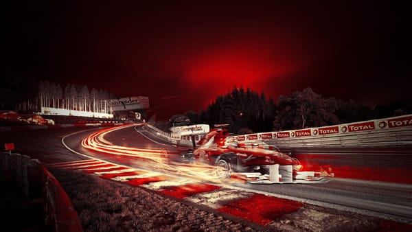 Обои формула 1, средство передвижения беговые дорожки, гоночный автомобиль, длительное воздействие, произведение искусства