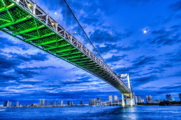Обои Мост Rainbow-bridge в Токио, Япония