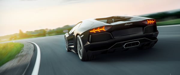 Обои Черный Lamborghini Aventador