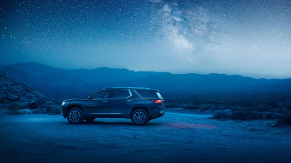 Обои звезды, шевроле, млечный путь, ночь, chevrolet traverse