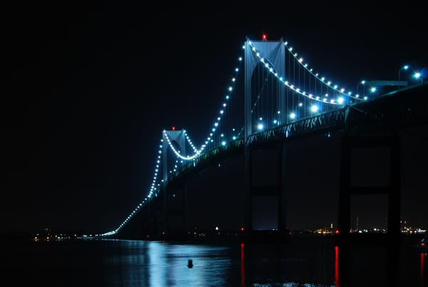Обои usa, rhode island, claiborne pell newport bridge