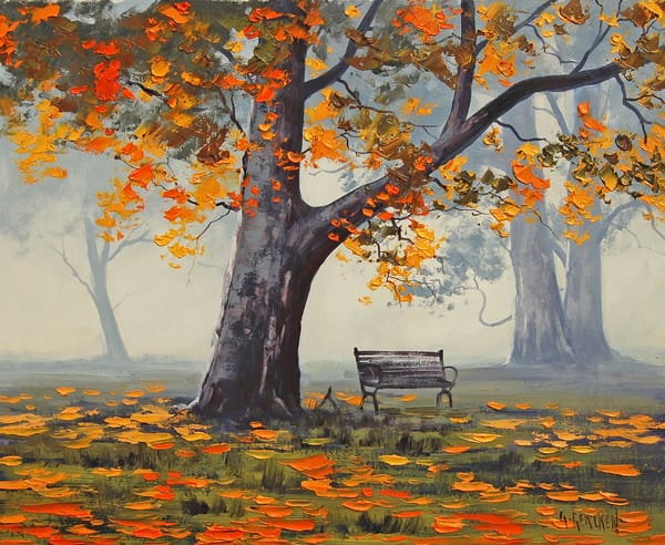 Обои рисунок, artsaus, арт, park bench