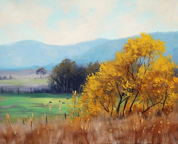 Обои rural bathurst australia, рисунок, artsaus, арт