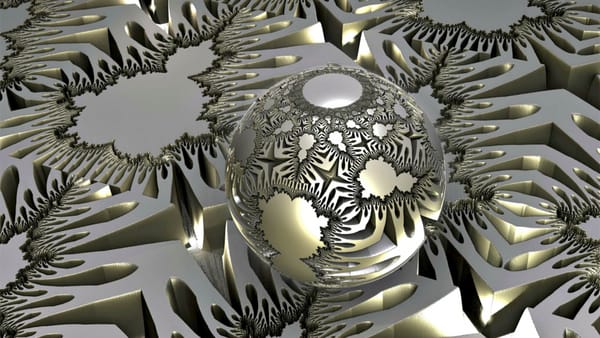 Обои 3d, шар, абстракция, метал