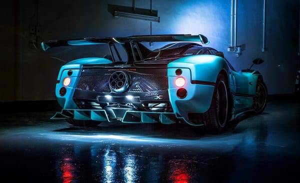 Обои суперкар, темный фон, pagani, zonda